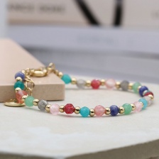 Golden & Mix Coloured Bead Bracelet by Peace of Mind